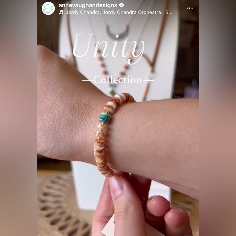 Anne Vaughan Designs Spiny Oyster And Turquoise Bracelet